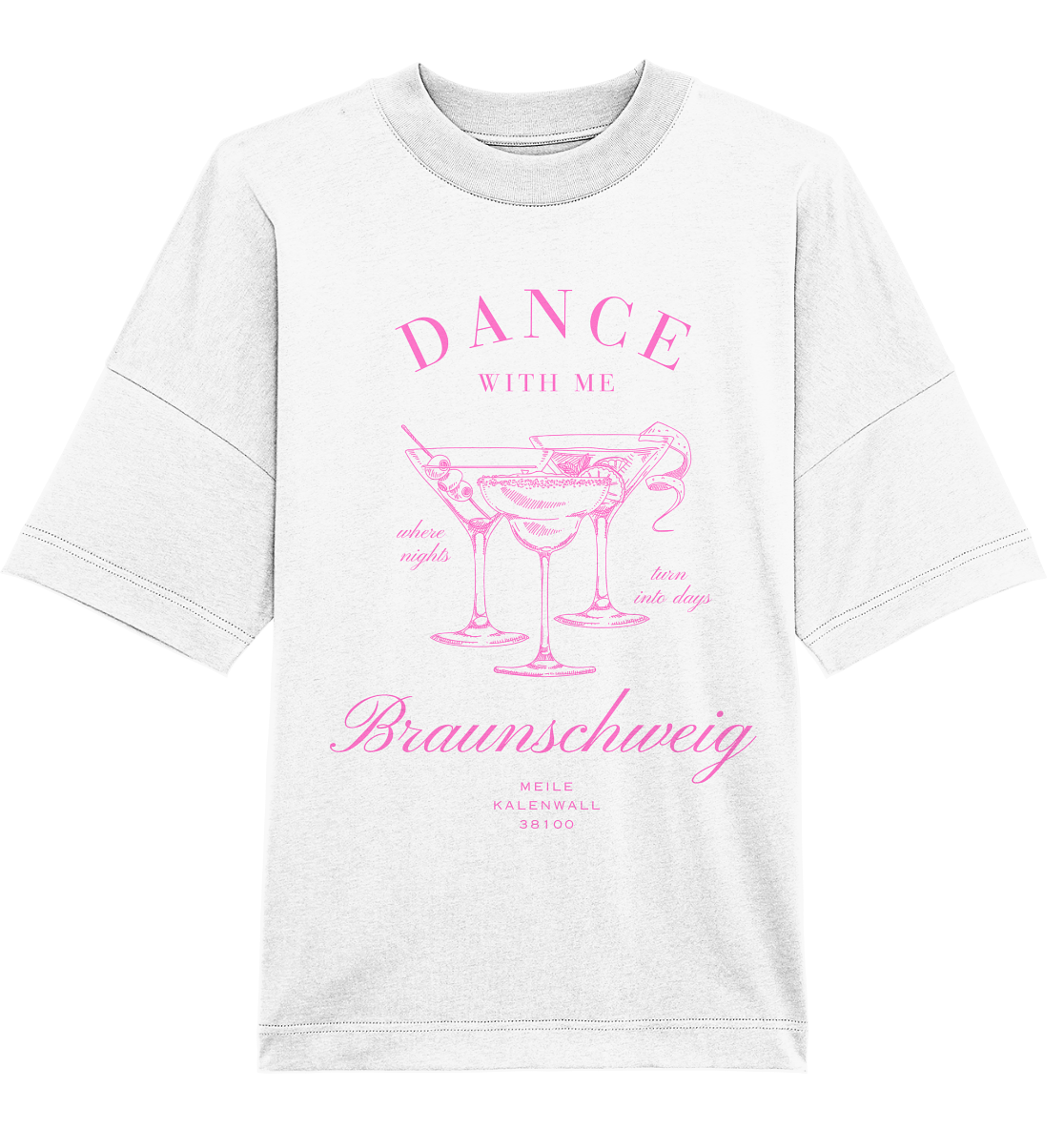 Dance with me Front - Organic Oversize Shirt