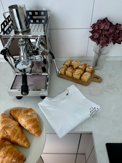 IT'S GIVING COFFEE AND CROISSANT T-SHIRT